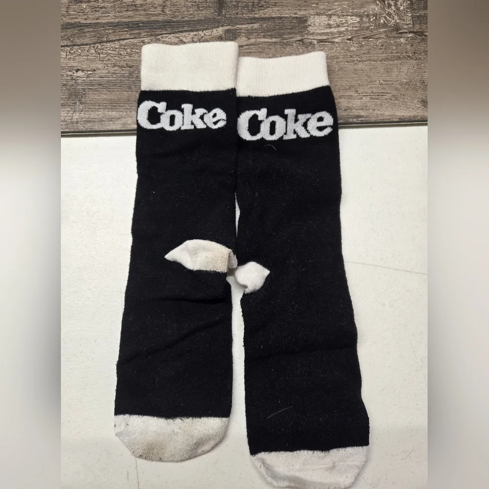Men's Size Medium‎ 6-10 coke Coca-Cola socks black